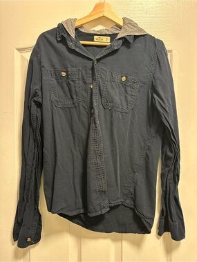 Men’s S Hollister Button Up Hooded